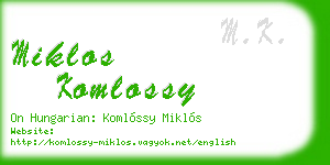 miklos komlossy business card