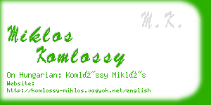 miklos komlossy business card